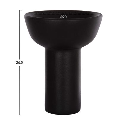 CERAMIC TABLE DECOR ELENDIL HM4603.02 MATTE BLACK Φ20x26.5Hcm.