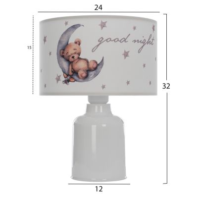 TABLE LAMP BALOO HM7577.07 KID'S ROOM FABRIC "CAP" Φ24x32H