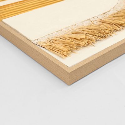 WALL PAINTING 3D HM4537.01 WITH BEIGE PS FRAME-WHITE CANVAS-HANDMADE 80x3,5x120Hcm.
