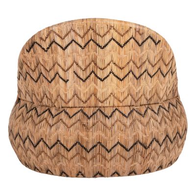 ARMCHAIR ROUND LADLON HM5992 RATTAN IN NATURAL-CUSHION IN ECRU 97x97x76Hcm.