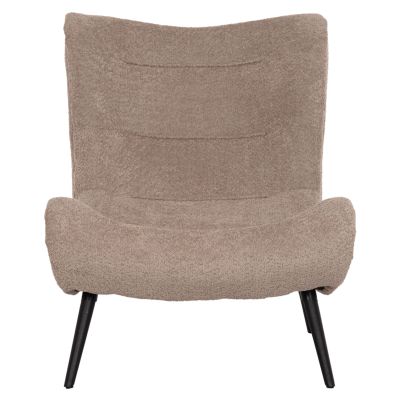 LOUNGE CHAIR BRYM HM9605.08 DARK BEIGE BOUCLE FABRIC-BLACK WOODEN LEGS 80x95x95Hcm.
