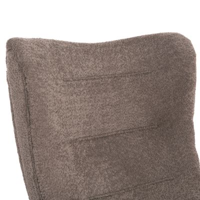 LOUNGE CHAIR BRYM HM9605.08 DARK BEIGE BOUCLE FABRIC-BLACK WOODEN LEGS 80x95x95Hcm.