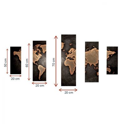 PAINTING 5 PCS ON CANVAS HM7331 105X3X70 cm.