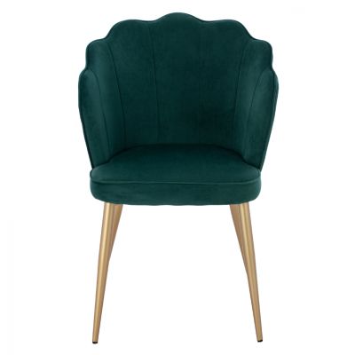 CHAIR HM8737.03 VELVET GREEN WITH METAL GOLD FRAME 48x48x85 cm.