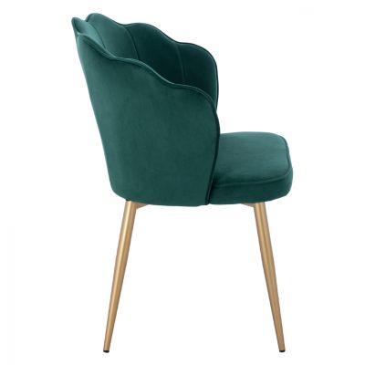 CHAIR HM8737.03 VELVET GREEN WITH METAL GOLD FRAME 48x48x85 cm.