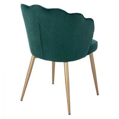 CHAIR HM8737.03 VELVET GREEN WITH METAL GOLD FRAME 48x48x85 cm.