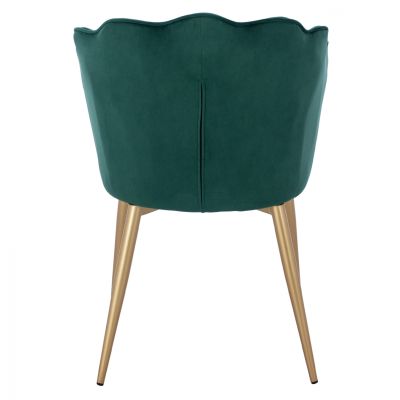 CHAIR HM8737.03 VELVET GREEN WITH METAL GOLD FRAME 48x48x85 cm.