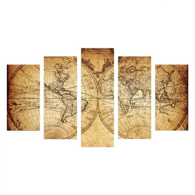 MDF PAINTING HM7206.06 IN VINTAGE WORLD MAP 100X60x0,3 cm.