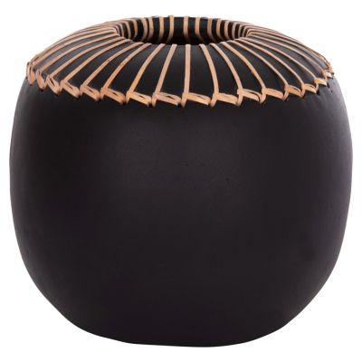 DECORATIVE TABLE VASE LENNOX HM4675.01L TERRACOTA IN BLACK--Φ22x20Hcm.