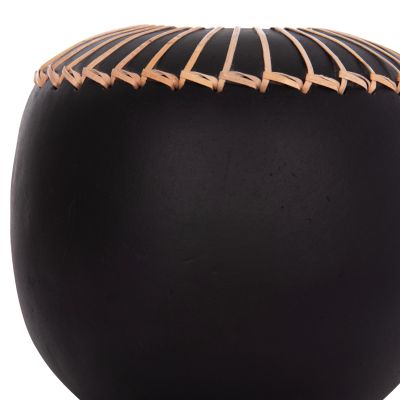 DECORATIVE TABLE VASE LENNOX HM4675.01L TERRACOTA IN BLACK--Φ22x20Hcm.
