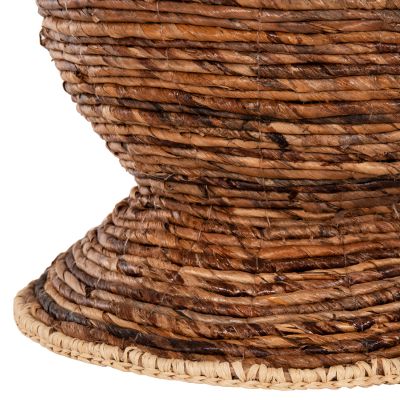 ДЕКОРАТИВНА ПОДОВА ВАЗА HM7864 БАНАНОВА ВЛАКНА РУШ-МАТА В КАФЯВ ЦВЯТ Φ33x74Hсм.