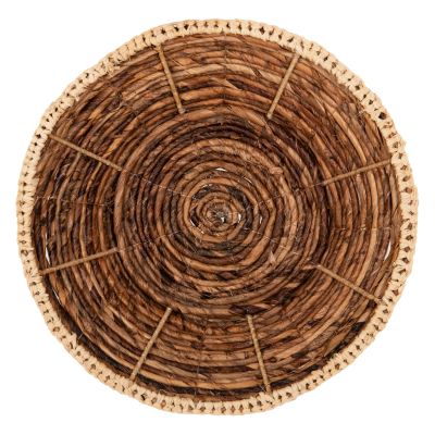 ДЕКОРАТИВНА ПОДОВА ВАЗА HM7864 БАНАНОВА ВЛАКНА РУШ-МАТА В КАФЯВ ЦВЯТ Φ33x74Hсм.