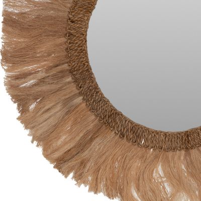 MIRROR ROUND WITH ABACA FRAME NATURAL COLOR 90x4,5x90Hcm.HM7730