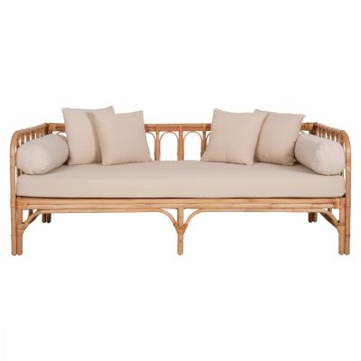 DAYBED-SOFA LIGNANO HM9660 RATTAN IN NATURAL-BEIGE CUSHIONS 200x100x75Hcm.