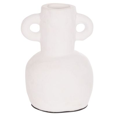 DECORATIVE VASE SERIES CLAYVON HM4406 TERRACOTTA IN WHITE COLOR Φ14x20Hcm.