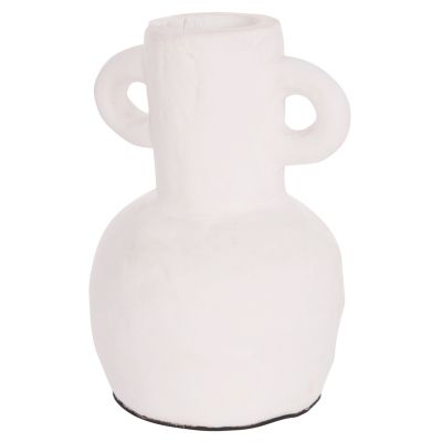DECORATIVE VASE SERIES CLAYVON HM4406 TERRACOTTA IN WHITE COLOR Φ14x20Hcm.