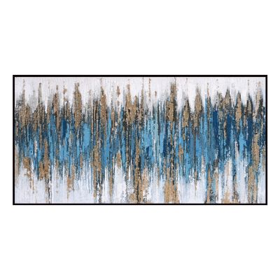WALL PAINTING SEDIMENT (BLUE) HM4574.02 BEIGE PS FRAME-CANVAS 142x4.5x72Hcm.