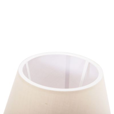 TABLE LAMP CONNI HM4710 CREAM WHITE CAP-WOODEN BASE Φ23x34Hcm.