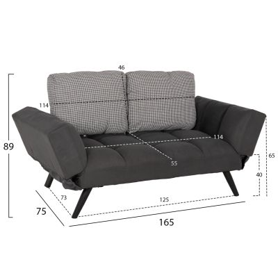 Диван 3 места HM3169.01 СИВ с възглавници 165-190x75x89Η cm