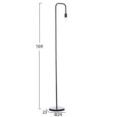 FLOOR STANDING LAMP KRAMER HM7535.11 METAL IN BLACK 23x169Hcm.