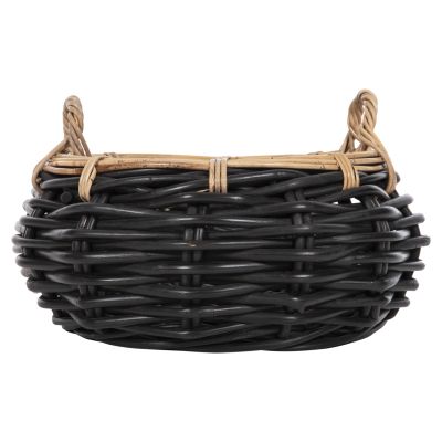 ПОДОВА КОШНИЦА POTTS HM4378 CL РАТАНОВ В ЧЕРНО И НАТУРАЛНО Φ62x36Hcm.