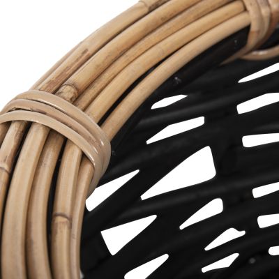 ПОДОВА КОШНИЦА POTTS HM4378 CL РАТАНОВ В ЧЕРНО И НАТУРАЛНО Φ62x36Hcm.