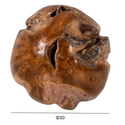 FLOOR DECORATION CLEM HM9654 SPHERE MADE OF SOLID TEAK WOOD-SMALL SIZE Φ30cm.