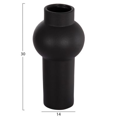 CERAMIC TABLE DECOR SCEPTER HM4605.02 MATTE BLACK Φ15x30Hcm.
