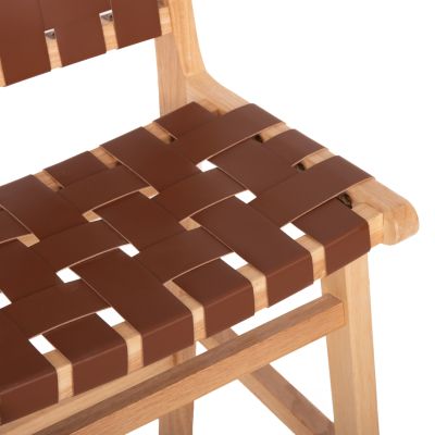 БАР СТОЛ ФЕЛИПЕ СРЕДНА ВИСОЧИНА HM9329.01 ТУН ДЪРВО В ЕСТЕСТВЕН ЦВЯТ-КАФЯВ PU 45x47x94Hcm.