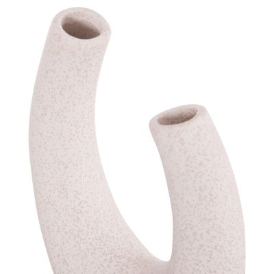CERAMIC TABLE DECOR ELLIPTO HM4643.01 OFF WHITE WITH CRYSTALLIZATION 15x7x21,5Hcm.