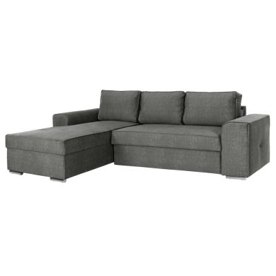 LEFT CORNER SOFA NACHO HM3279.02L ANTHRACITE FABRIC-SILVER METAL LEGS 270x163x88Hcm.