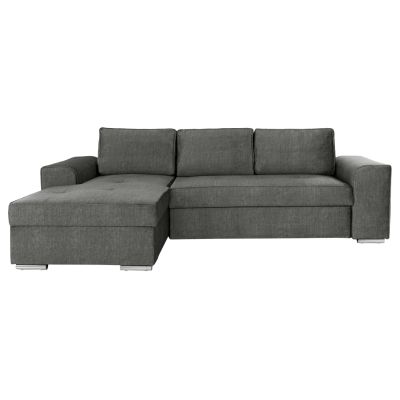 LEFT CORNER SOFA NACHO HM3279.02L ANTHRACITE FABRIC-SILVER METAL LEGS 270x163x88Hcm.