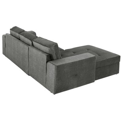 LEFT CORNER SOFA NACHO HM3279.02L ANTHRACITE FABRIC-SILVER METAL LEGS 270x163x88Hcm.