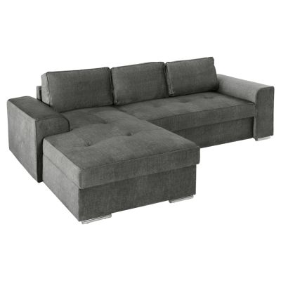 LEFT CORNER SOFA NACHO HM3279.02L ANTHRACITE FABRIC-SILVER METAL LEGS 270x163x88Hcm.