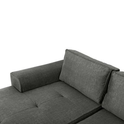 LEFT CORNER SOFA NACHO HM3279.02L ANTHRACITE FABRIC-SILVER METAL LEGS 270x163x88Hcm.