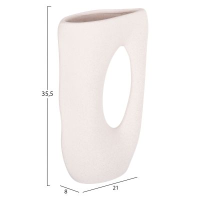 CERAMIC TABLE DECOR SEBOR HM4626.01 OFF WHITE WITH CRYSTALLISATION 21x8x35.5Hcm.