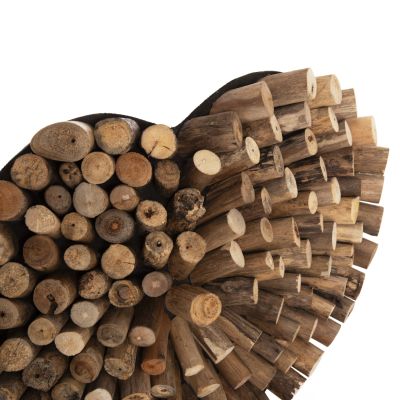 TABLE DECORATION SHINZO HM7911 HEART SHAPE TEAK BRANCH WOOD IN NATURAL COLOR 57x5x56Hcm.