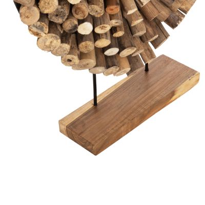 TABLE DECORATION SHINZO HM7911 HEART SHAPE TEAK BRANCH WOOD IN NATURAL COLOR 57x5x56Hcm.