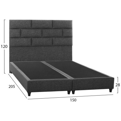 HM644.01 легло SOLEDAD, сив плат, 150x200