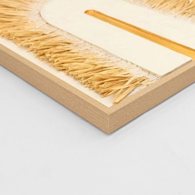 WALL PAINTING 3D HM4537.02 WITH BEIGE PS FRAME-WHITE CANVAS-HANDMADE 80x3,5x120Hcm.