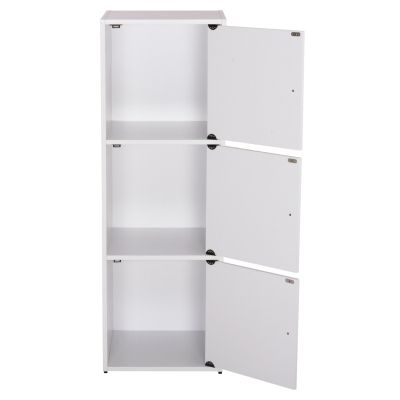 CABINET WITH 3 STORAGE SPACES SORIANO HM9939.01 WHITE MELAMINE 40x39x119Hcm.