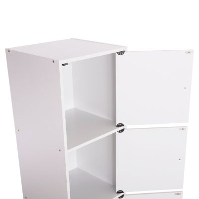 CABINET WITH 3 STORAGE SPACES SORIANO HM9939.01 WHITE MELAMINE 40x39x119Hcm.