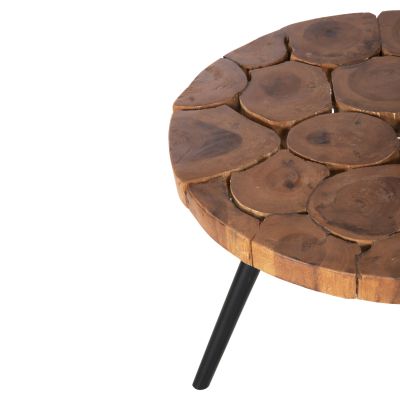 ХОЛНА МАСА RIBBEN HM9553 СУАР МАСИВ В НАТУРАЛНО-ЧЕРНИ МЕТАЛНИ КРАКА Φ80x45Hcm.