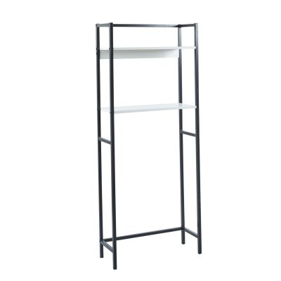 BATHROOM RACK HYGI HM18072.02 METAL FRAME IN BLACK-MDF SHELVES IN WHITE 64x25x156Hcm.