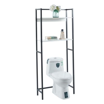 BATHROOM RACK HYGI HM18072.02 METAL FRAME IN BLACK-MDF SHELVES IN WHITE 64x25x156Hcm.