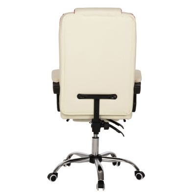 OFFICE CHAIR SEENA HM1190.03 BEIGE-RED PU-FOLDING FOOTREST 62x65x115Hcm.