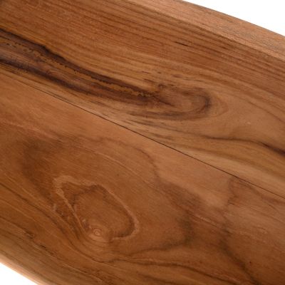 ДЪСКА ЗА РЯЗАНЕ ОВАЛНА ЗА КУХНЯ HM4284 ТИКОВО ДЪРВО В НАТУРАЛ-С ОТВОР ЗА ЗАКАЧВАНЕ 15x41x2H см.