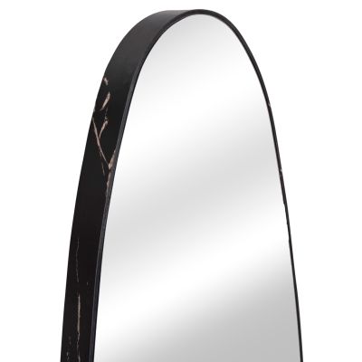 WALL MIRROR CRITHER HM4486.01 MDF FRAME IN BLACK MARBLE COLORING 49x140Hcm.