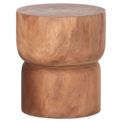 SIDE TABLE-STOOL CYLINDRICAL FEBRY HM9908 SOLID SUAR WOOD IN NATURAL Φ39,5x45,5Hcm.