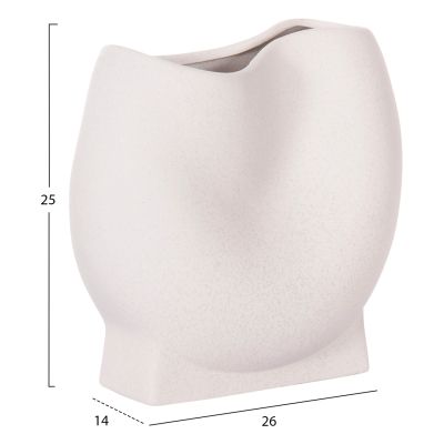 CERAMIC TABLE DECOR GLAZE HM4610.01 OFF WHITE WITH CRYSTALLISATION 26x14x25Hcm